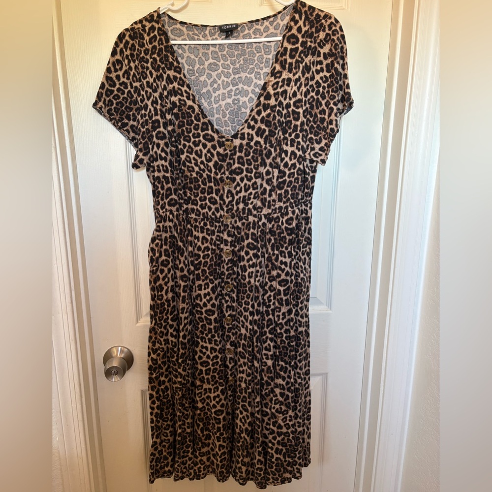 Torrid Leopard Print Midi Dress